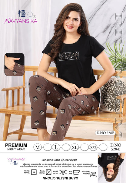 528 Kavyansika Hosiery Cotton Pyjama Night Suits