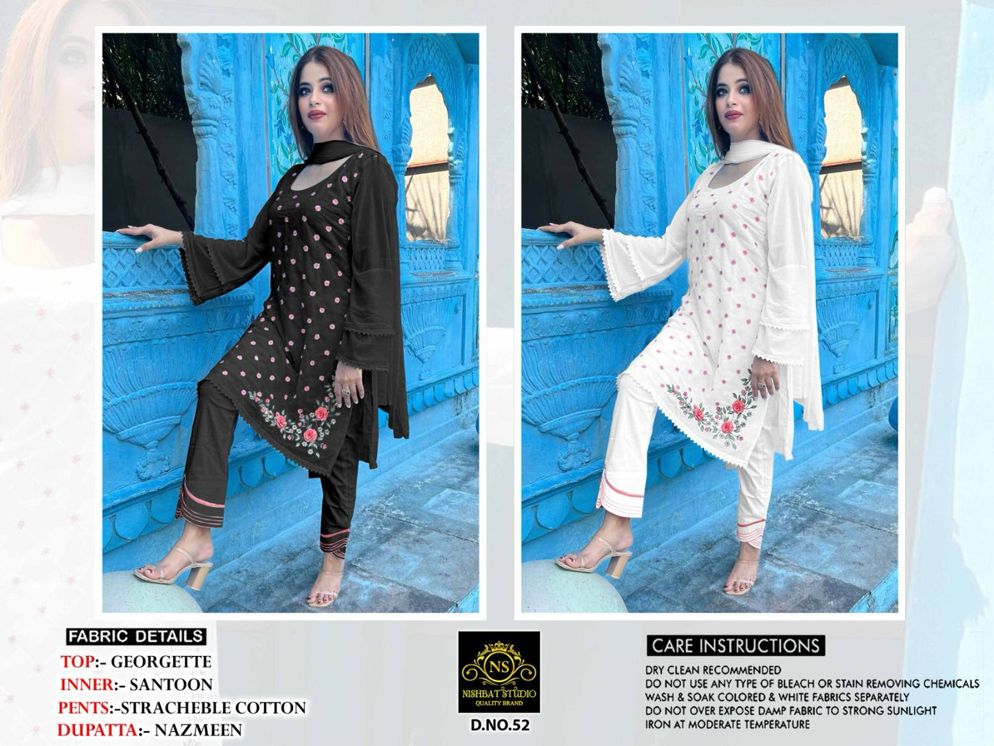 52 Nishbat Studio Georgette Pakistani Readymade Suits