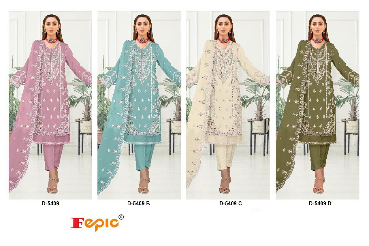 5409 Fepic Organza Pakistani Salwar Suits