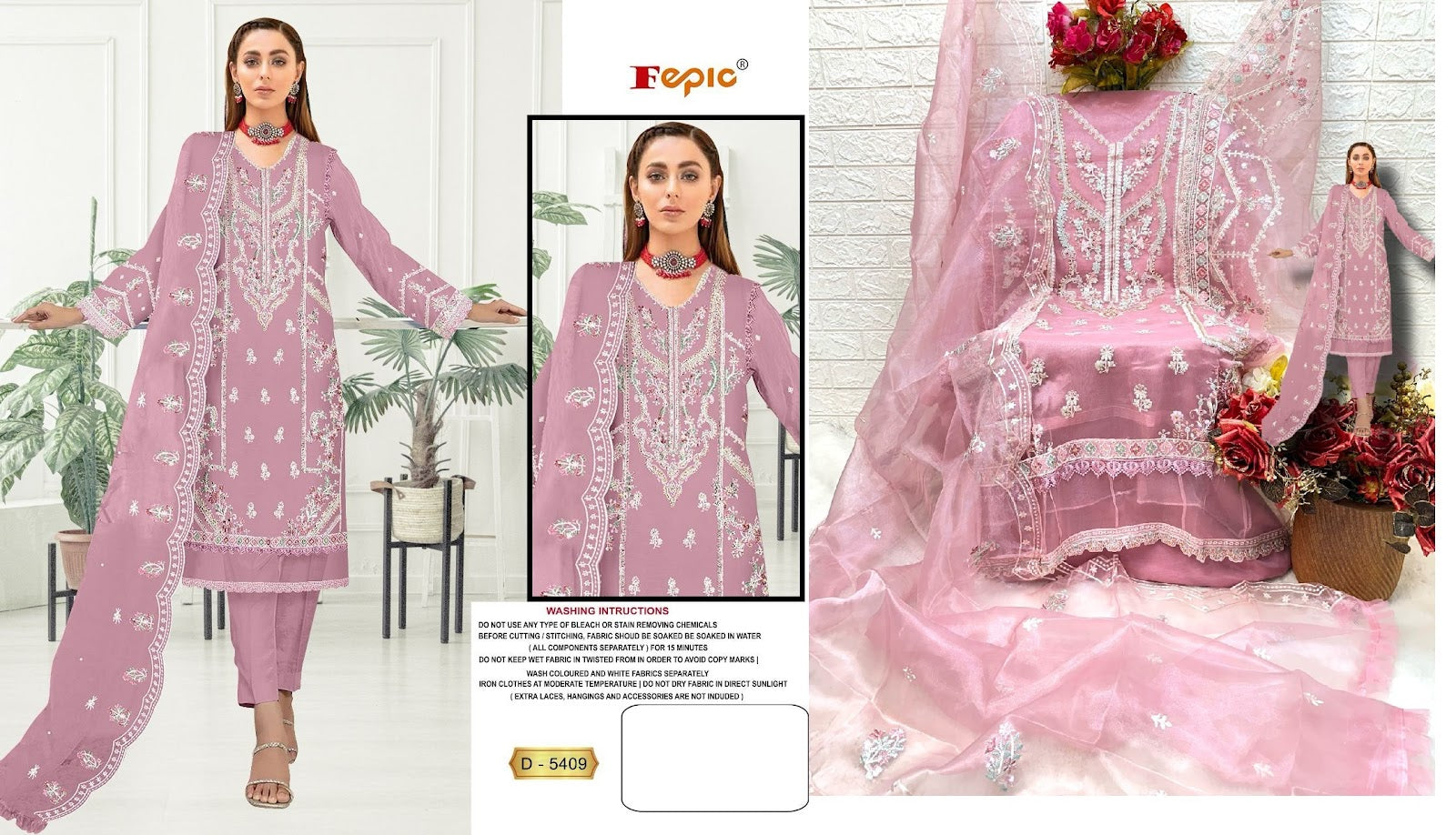 5409 Fepic Organza Pakistani Salwar Suits