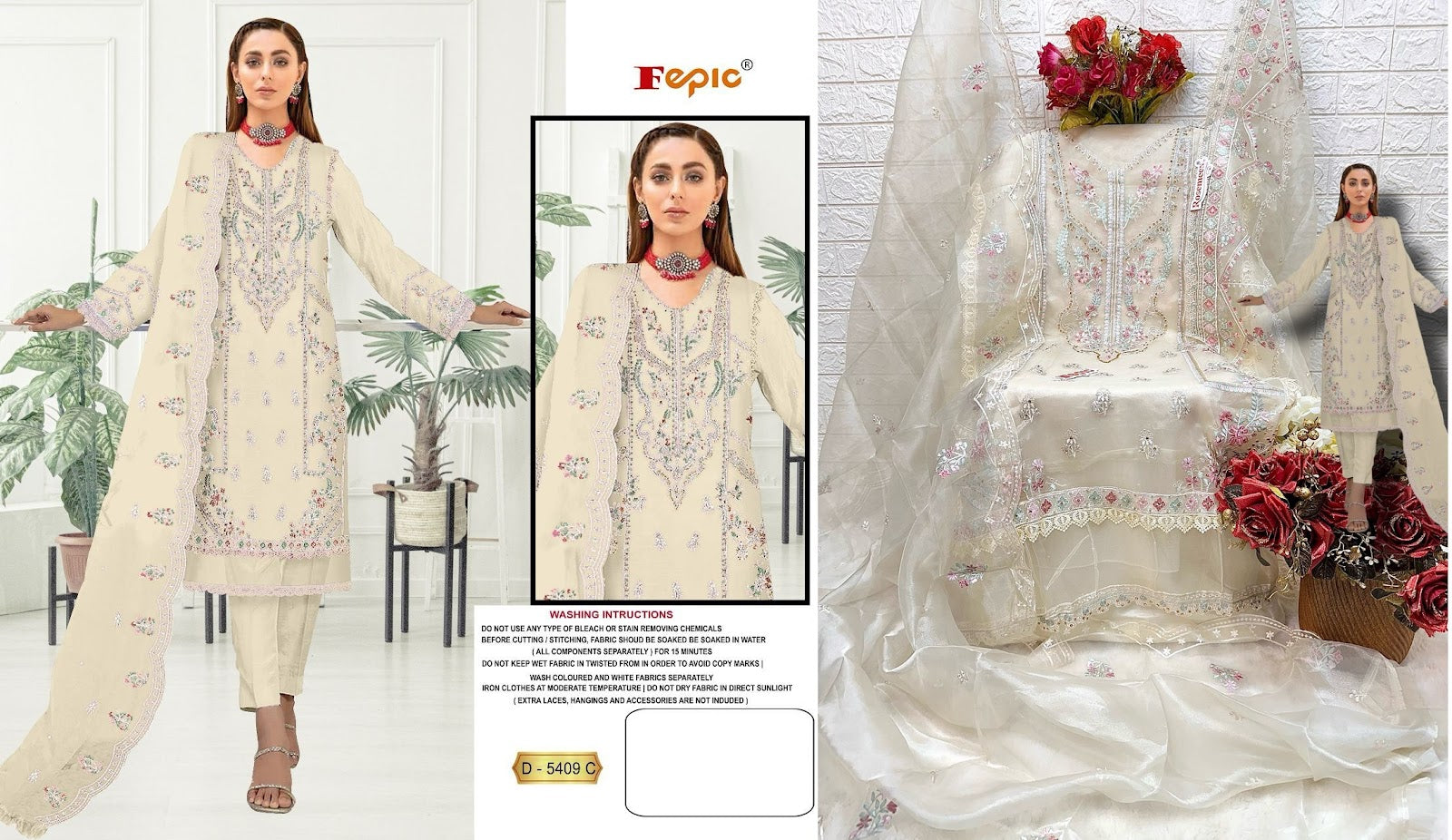 5409 Fepic Organza Pakistani Salwar Suits