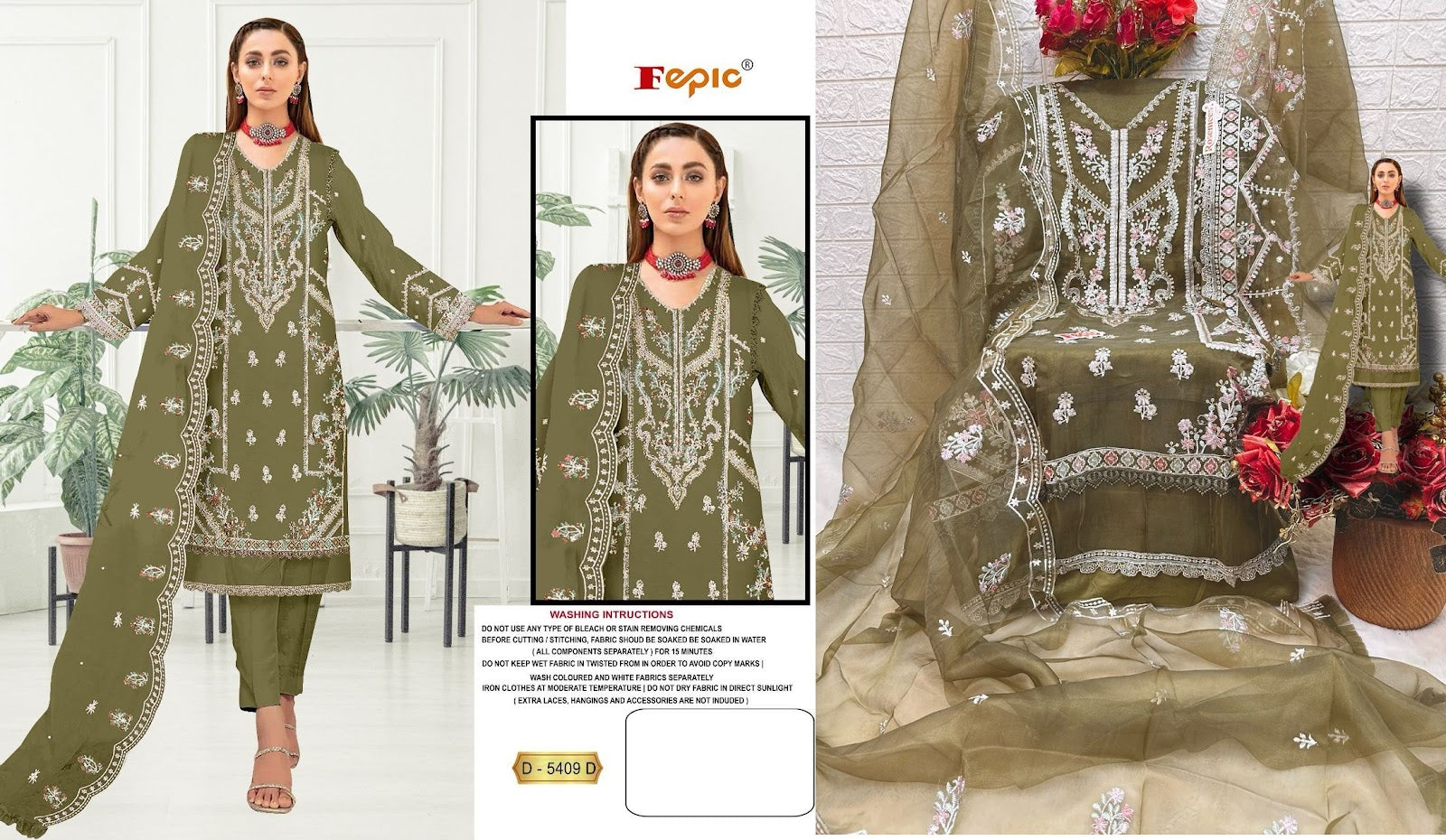 5409 Fepic Organza Pakistani Salwar Suits