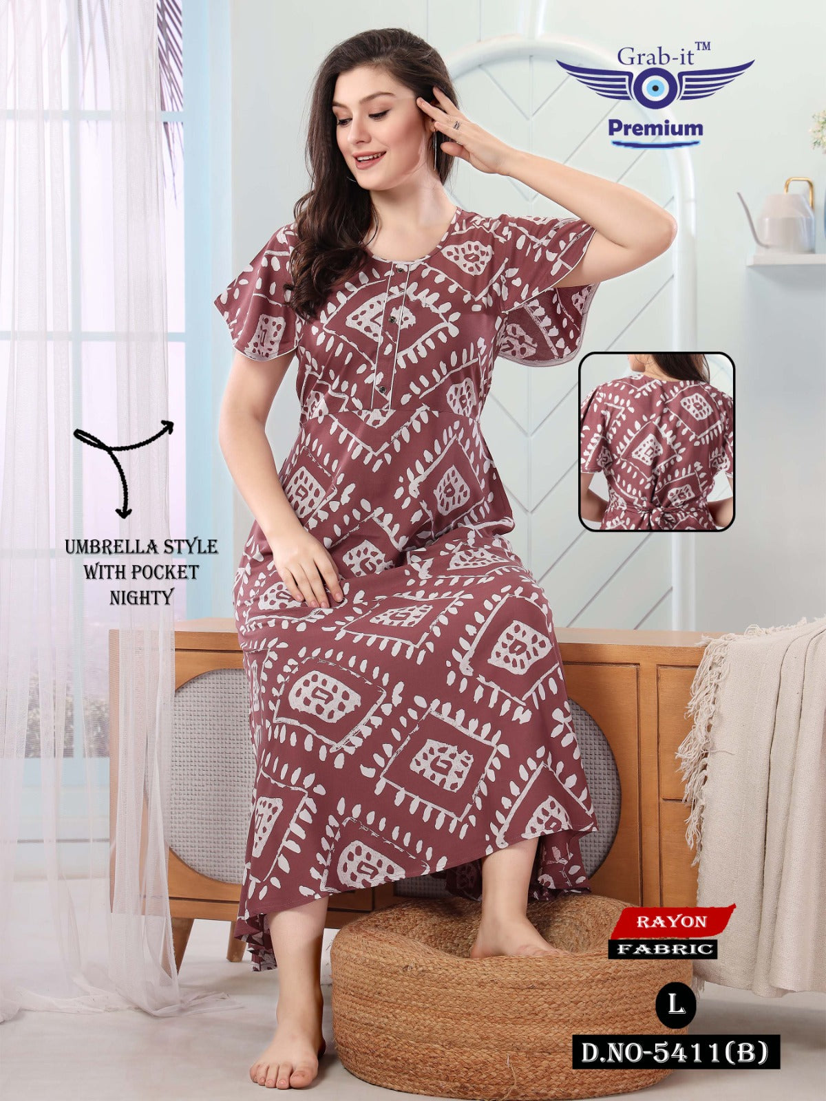5411-B Grab It Rayon Night Gowns