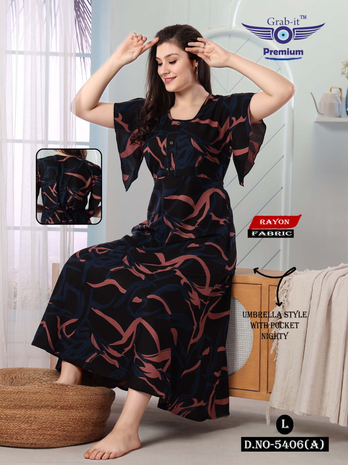 5411-B Grab It Rayon Night Gowns