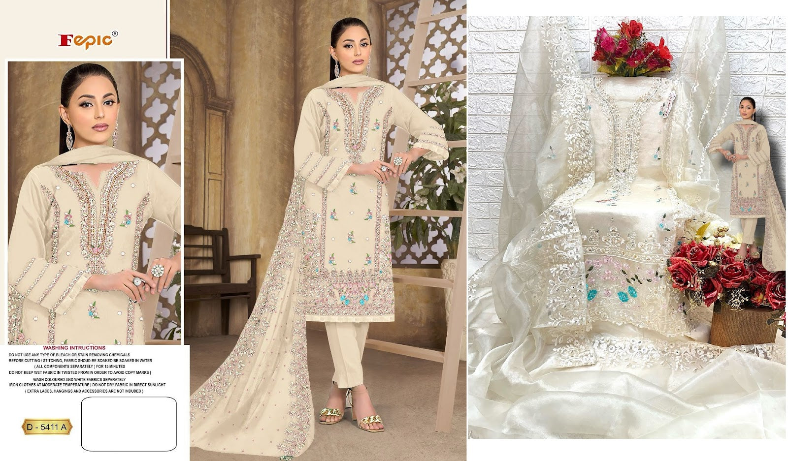 5411 Fepic Organza Pakistani Salwar Suits