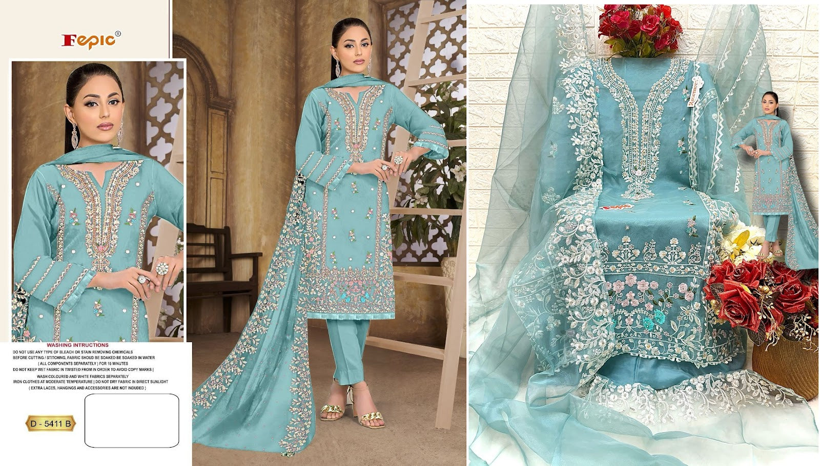 5411 Fepic Organza Pakistani Salwar Suits