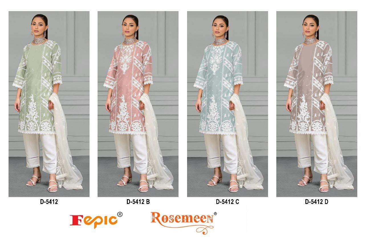 5412 Fepic Organza Pakistani Salwar Suits