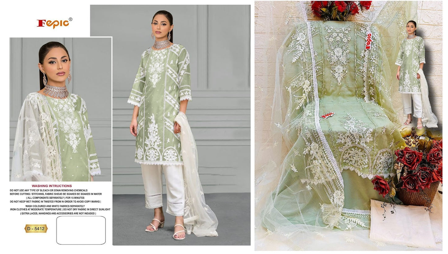 5412 Fepic Organza Pakistani Salwar Suits