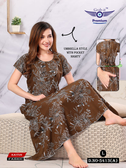 5413-5416 Grab It Rayon Night Gowns