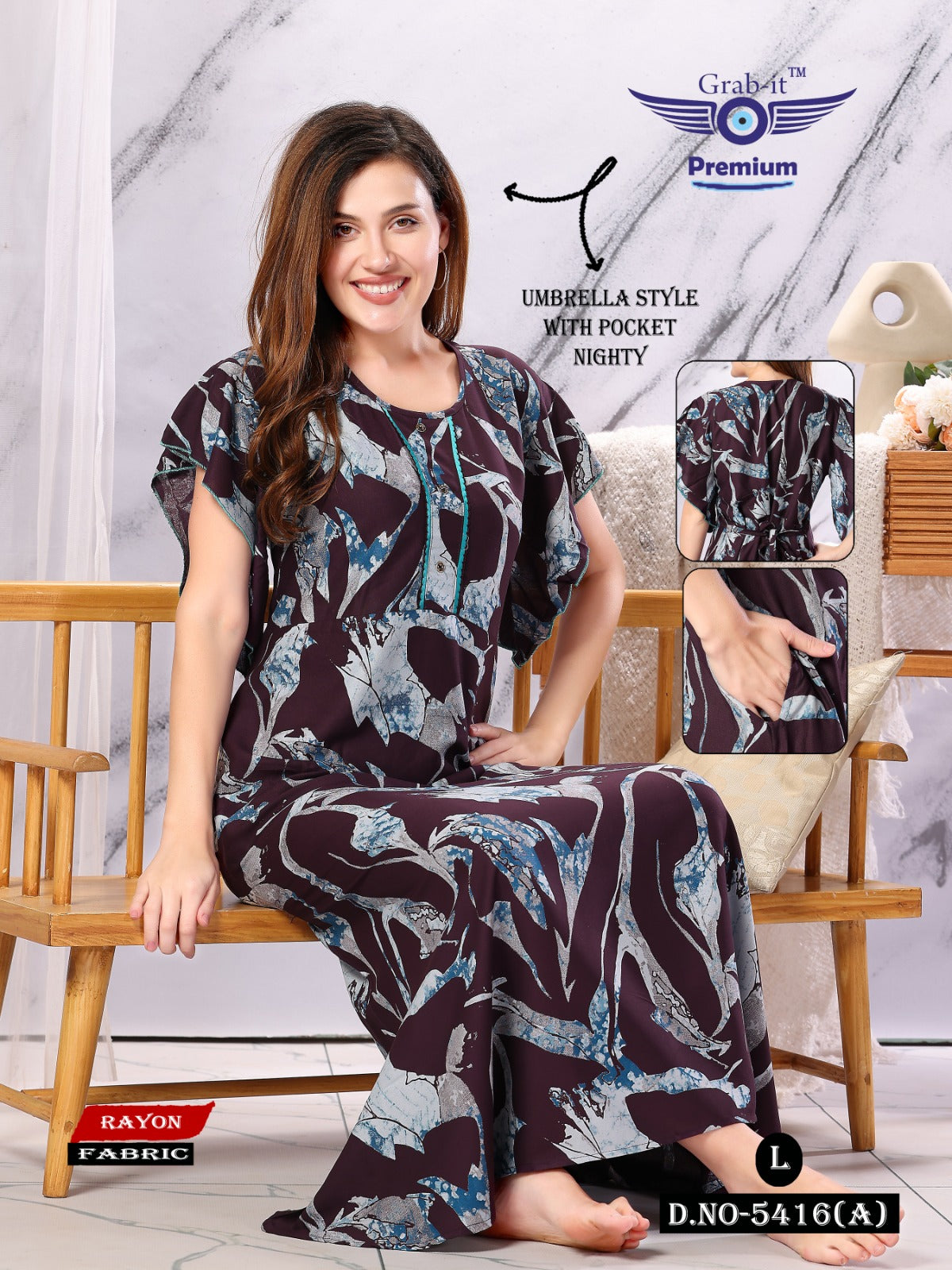 5413-5416 Grab It Rayon Night Gowns