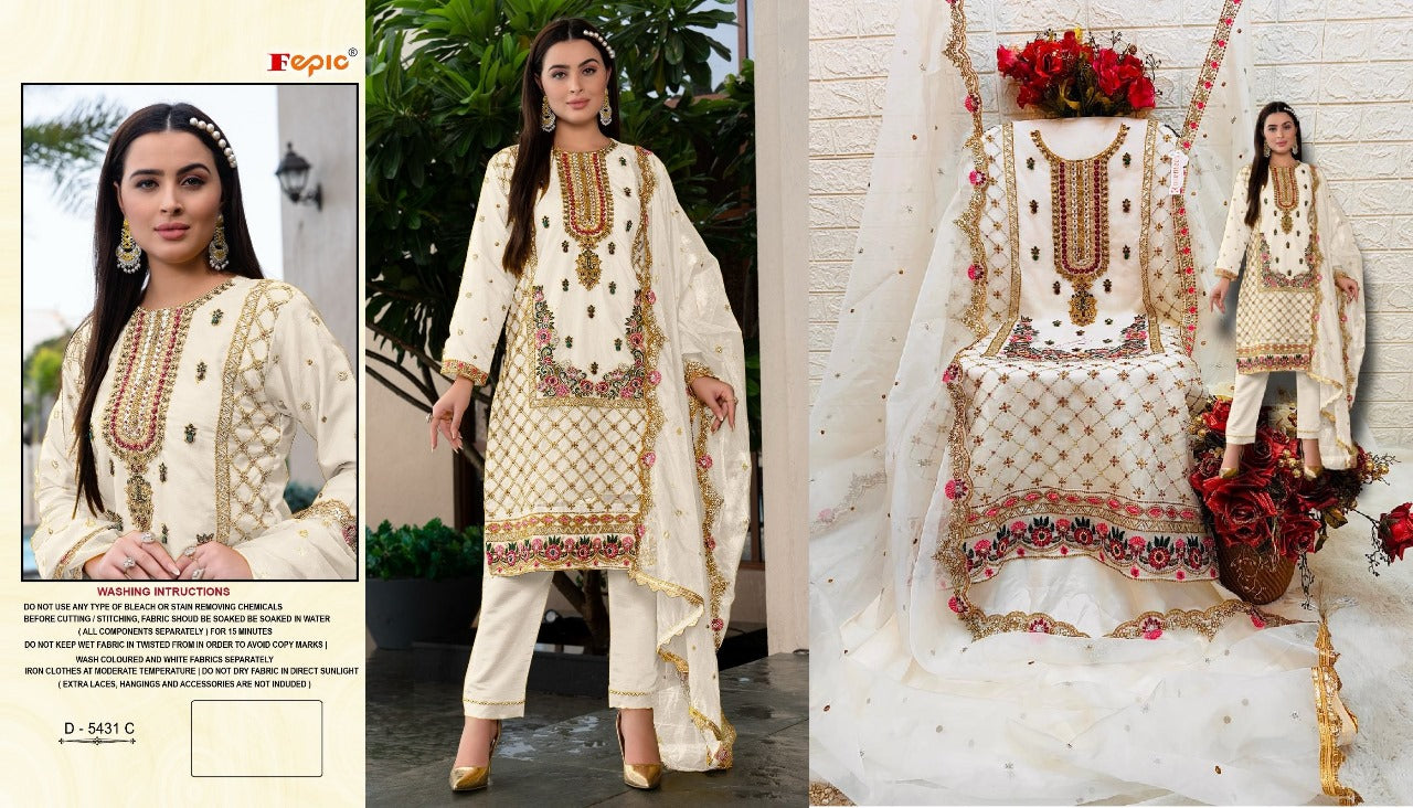 5431 Fepic Organza Pakistani Salwar Suits