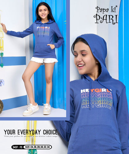 5437 Papa Ki Pari Looper Girls Tshirt