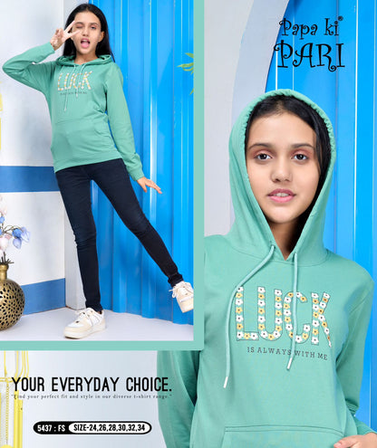 5437 Papa Ki Pari Looper Girls Tshirt