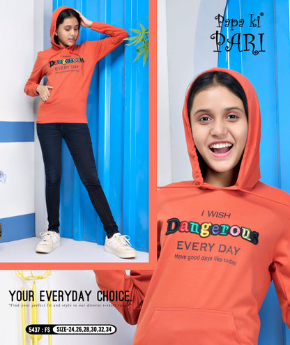 5437 Papa Ki Pari Looper Girls Tshirt
