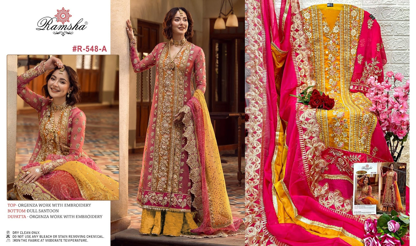 548-Nx Ramsha Organza Pakistani Salwar Suits
