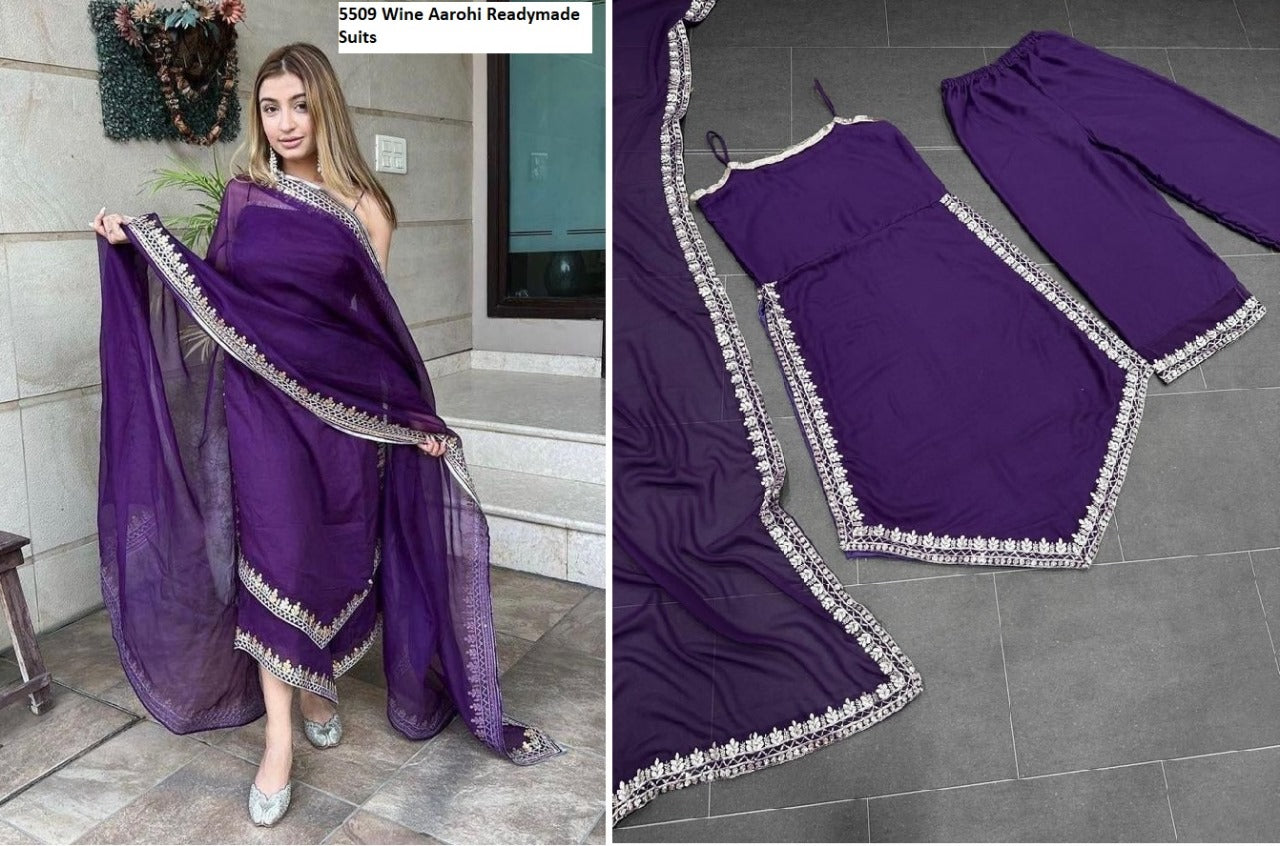 5509 Aarohi Georgette Readymade Plazzo Style Suits