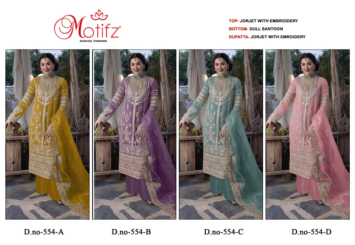 554 Motifz Georgette Pakistani Salwar Suits