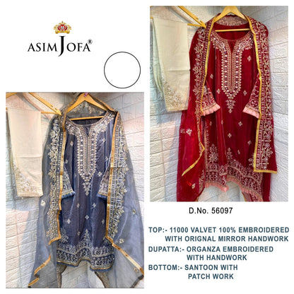 56097 Asim Jofa Readymade Velvet Suits