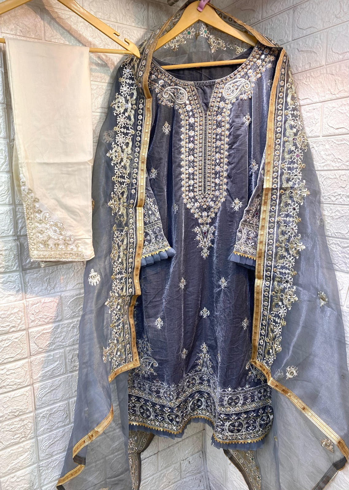 56097 Asim Jofa Readymade Velvet Suits