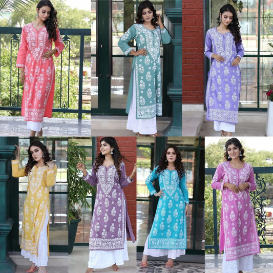 5641 Aarohi Reyon Kurti Pant Set