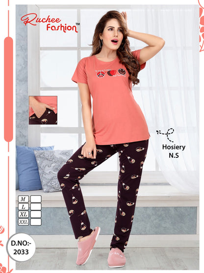 6001 Ruchee Fashion Sinker Pyjama Night Suits