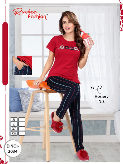 6001 Ruchee Fashion Sinker Pyjama Night Suits