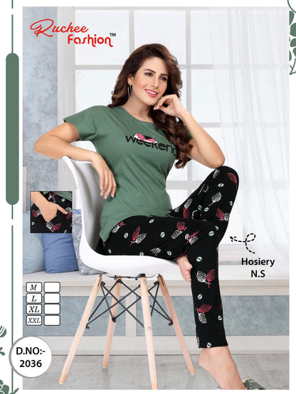 6001 Ruchee Fashion Sinker Pyjama Night Suits