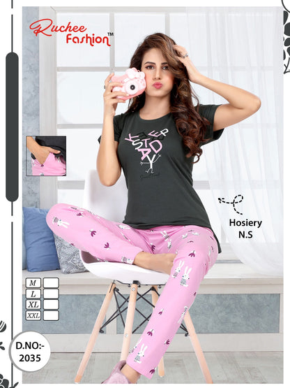 6001 Ruchee Fashion Sinker Pyjama Night Suits