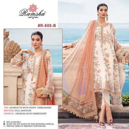 600 Nx Ramsha Georgette Pakistani Salwar Suits