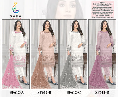 612 Colours Safa Creation Georgette Pakistani Salwar Suits