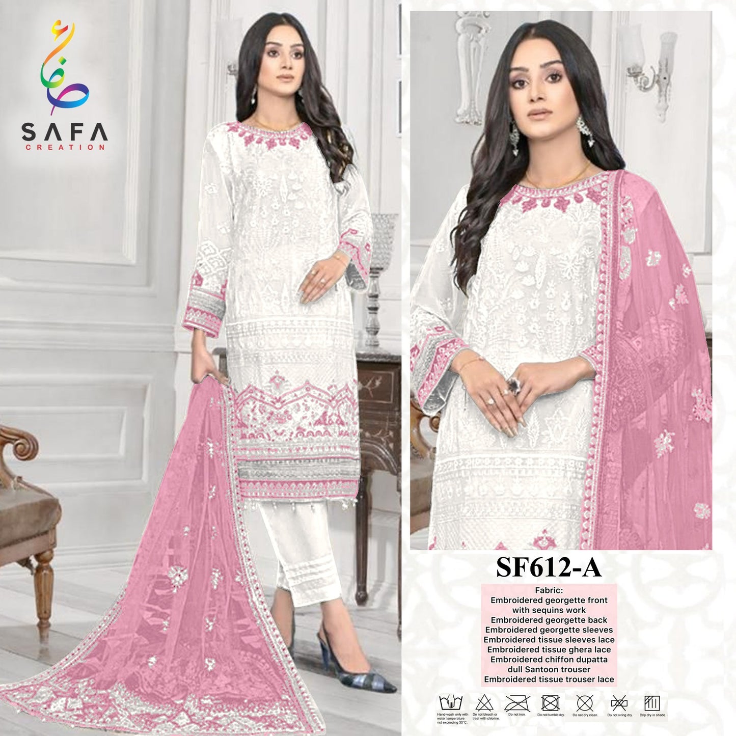 612 Colours Safa Creation Georgette Pakistani Salwar Suits