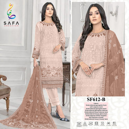 612 Colours Safa Creation Georgette Pakistani Salwar Suits