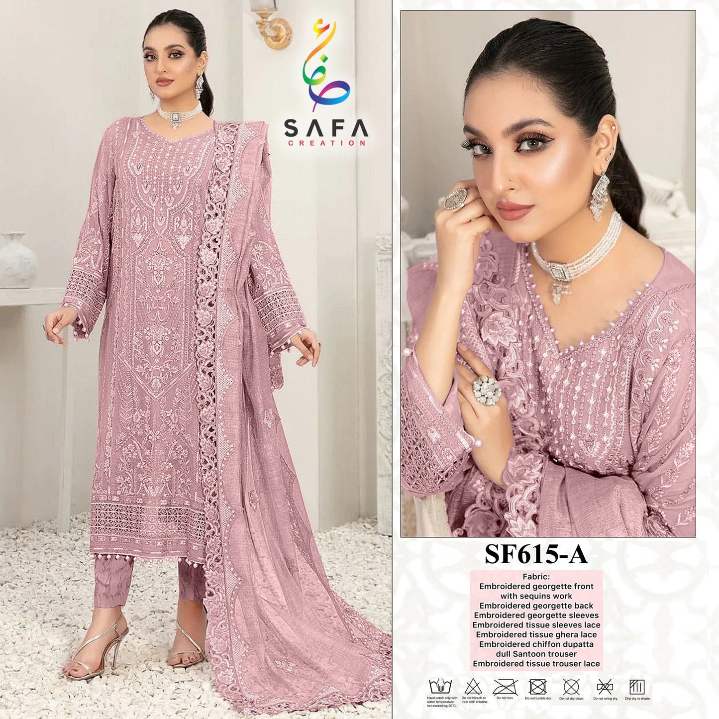 615 Safa Creation Georgette Pakistani Salwar Suits