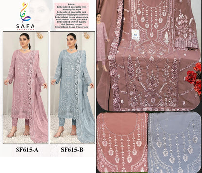 615 Safa Creation Georgette Pakistani Salwar Suits
