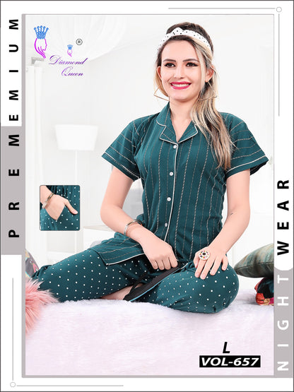 657 Diamond Queen Sinker Collar Night Suits