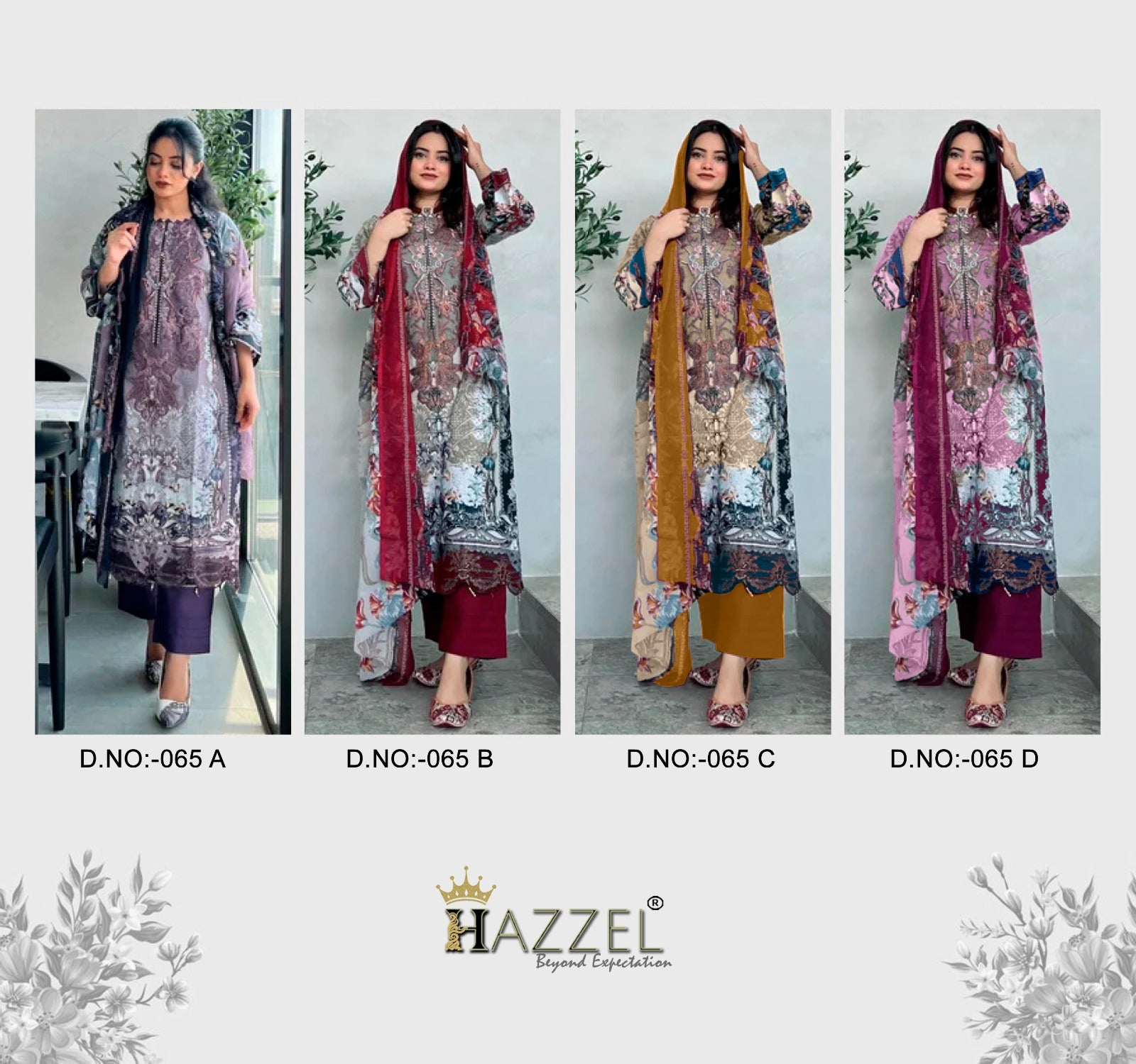 65 Hazzel Cotton Pakistani Patch Work Suits