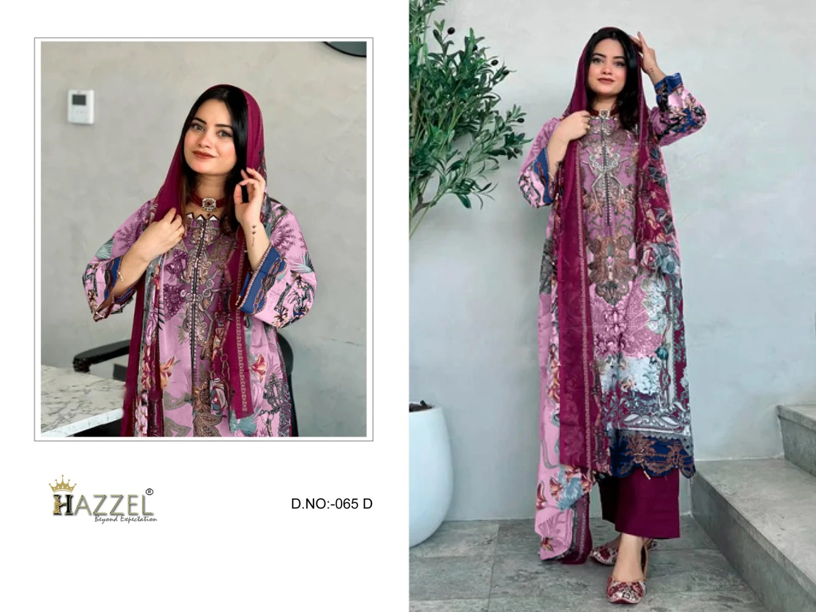 65 Hazzel Cotton Pakistani Patch Work Suits