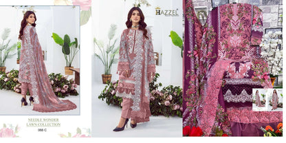 66-Needle Wonder Lawn Hazzel Cotton Pakistani Patch Work Suits