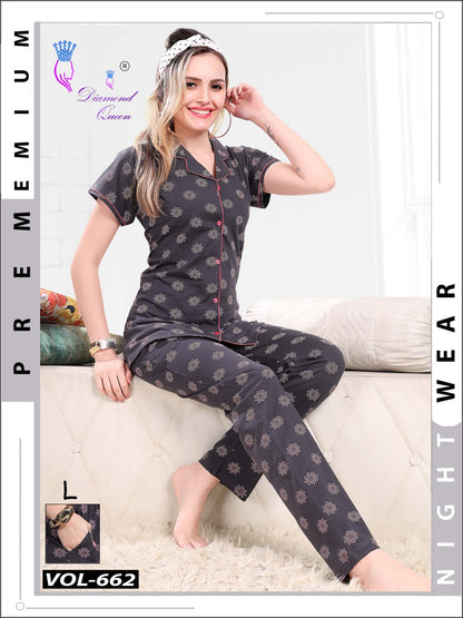 662 Diamond Queen Sinker Collar Night Suits