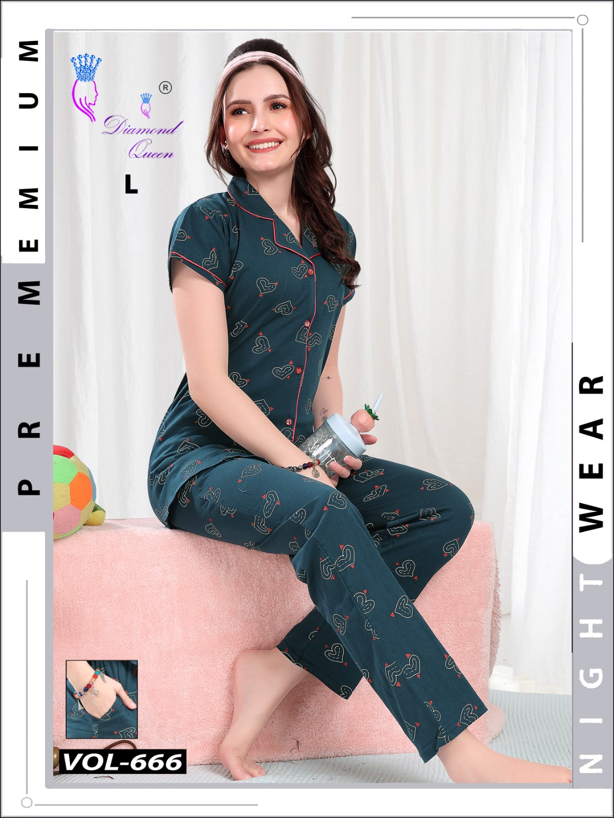 666 Diamond Queen Sinker Collar Night Suits