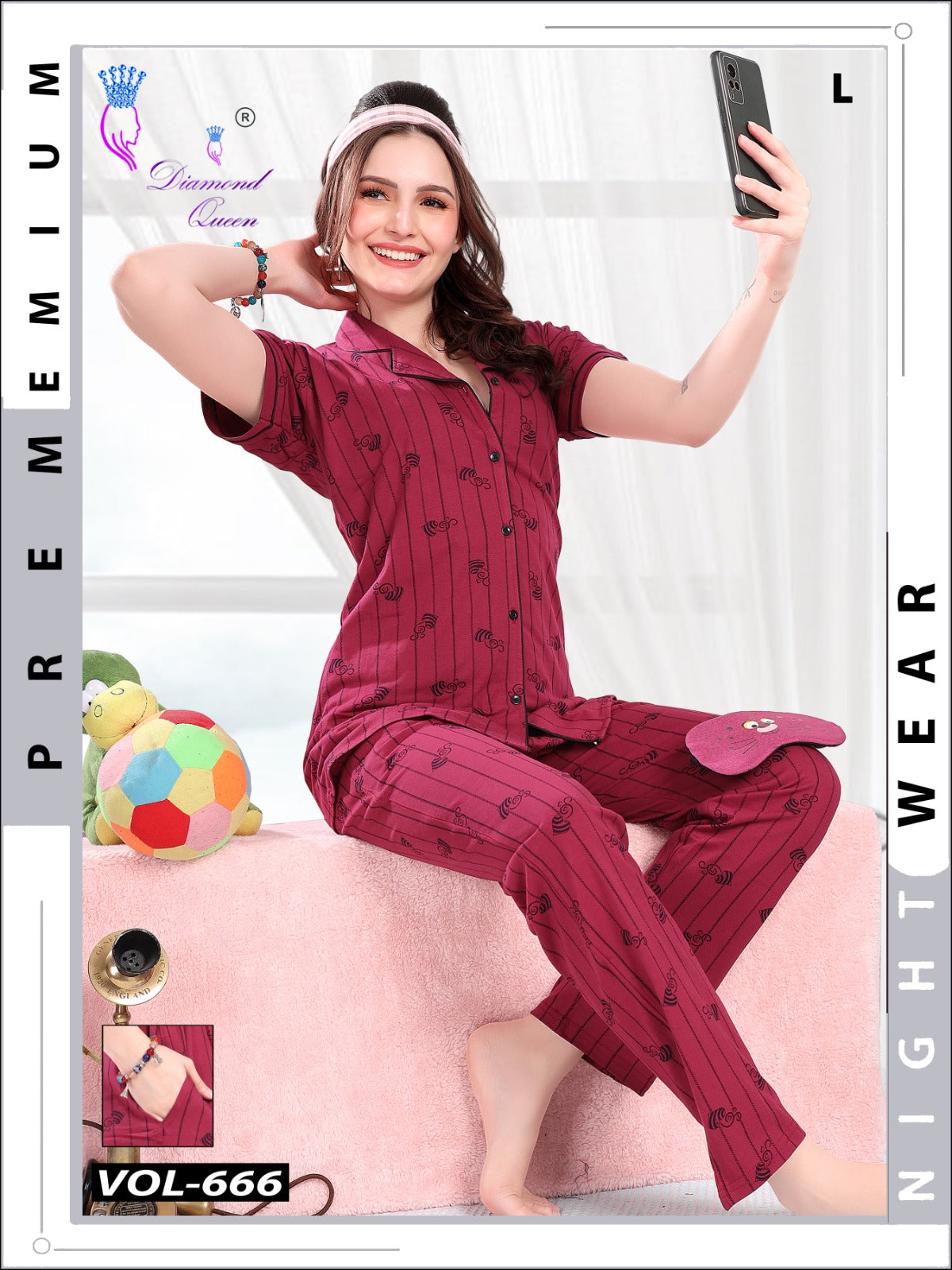 666 Diamond Queen Sinker Collar Night Suits