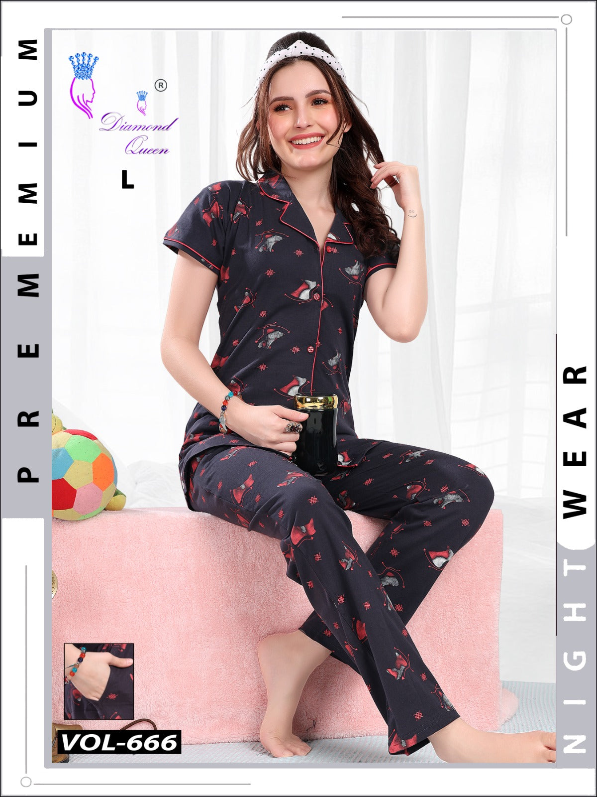 666 Diamond Queen Sinker Collar Night Suits