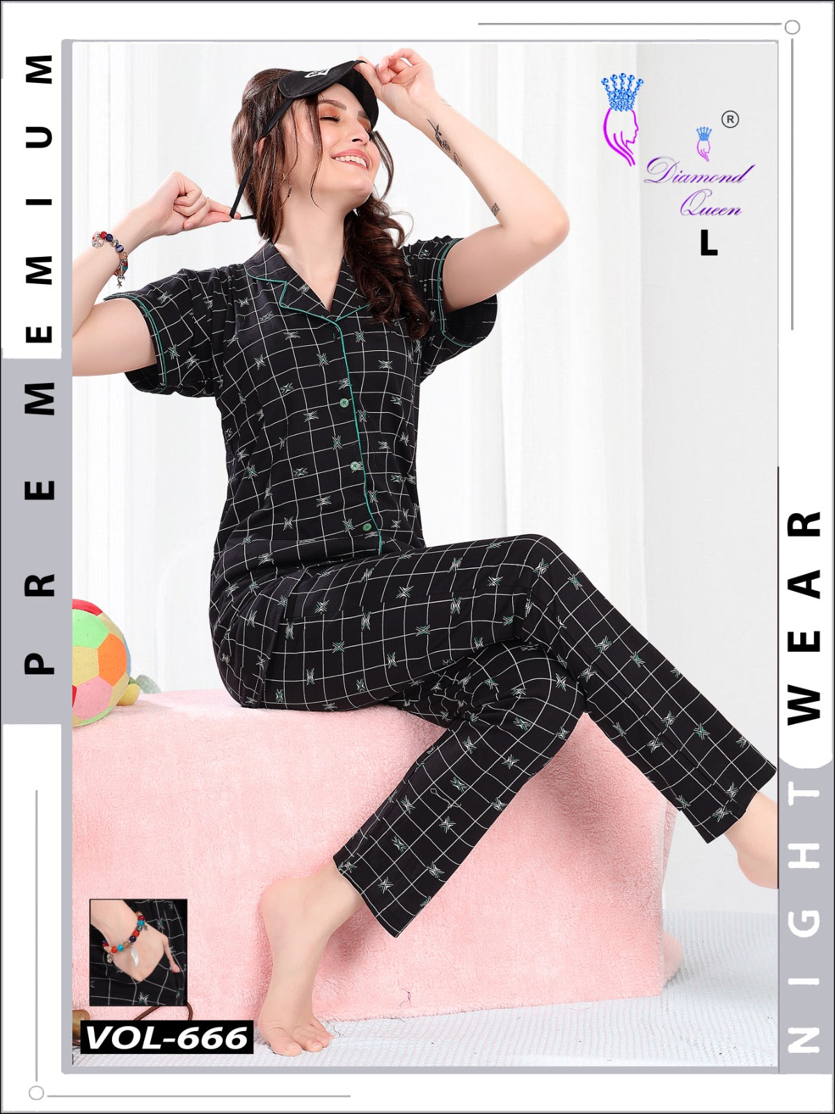 666 Diamond Queen Sinker Collar Night Suits