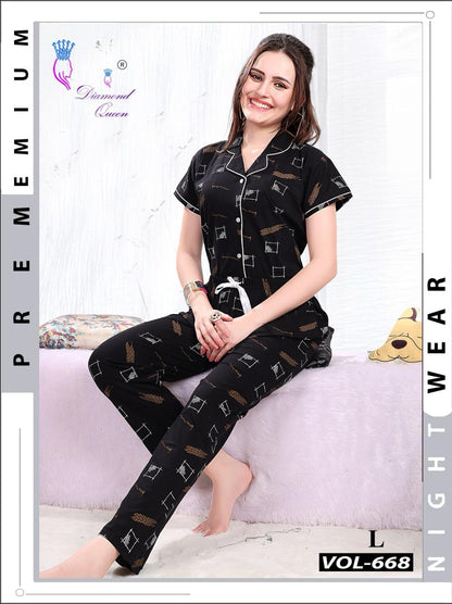 668 Diamond Queen Sinker Collar Night Suits