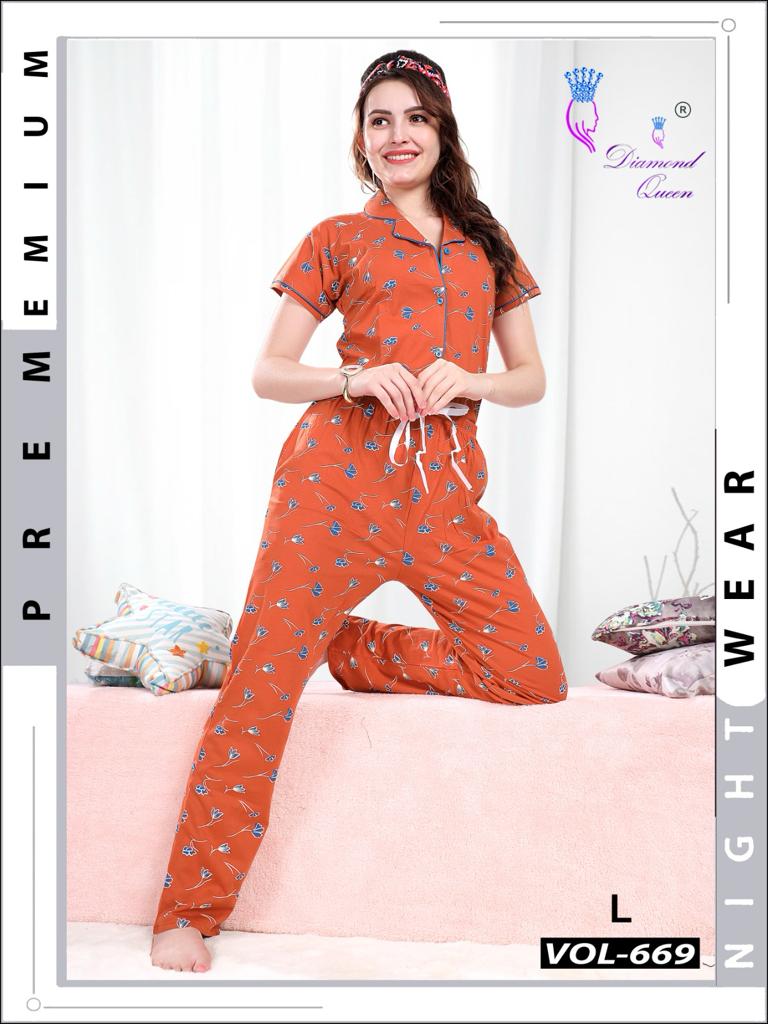 669 Diamond Queen Sinker Collar Night Suits