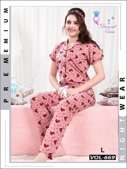 669 Diamond Queen Sinker Collar Night Suits