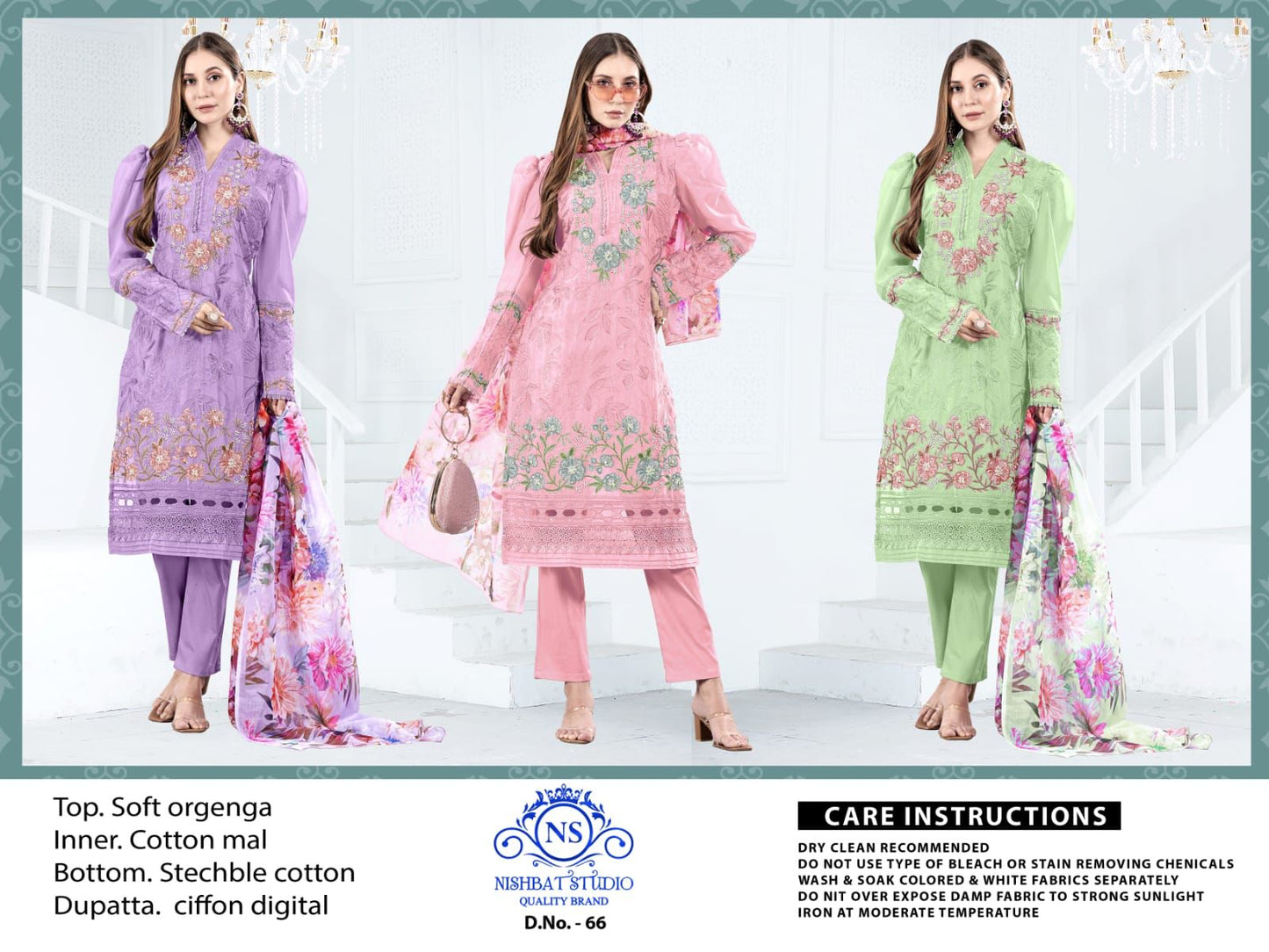 66 Nishbat Studio Organza Pakistani Readymade Suits