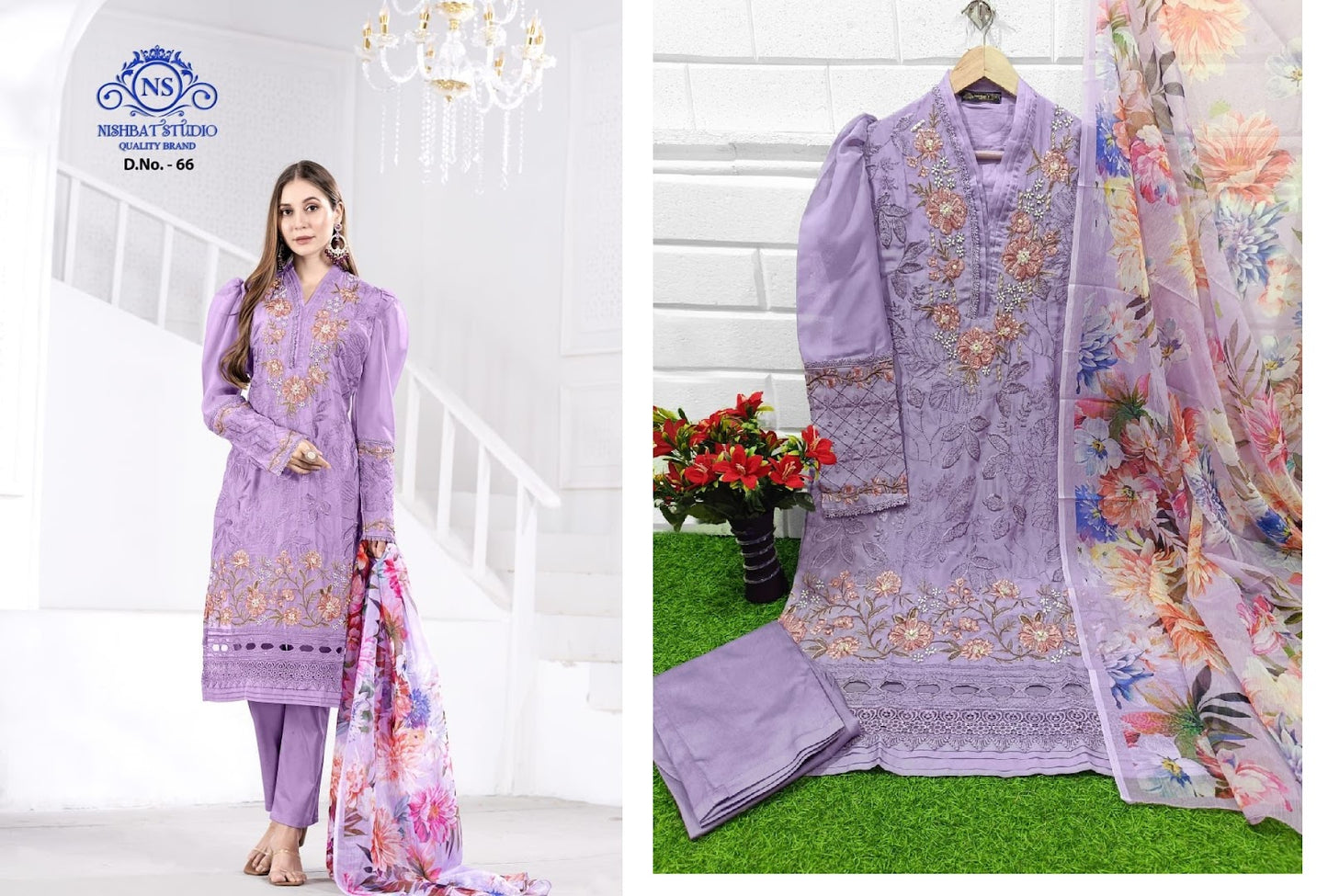 66 Nishbat Studio Organza Pakistani Readymade Suits