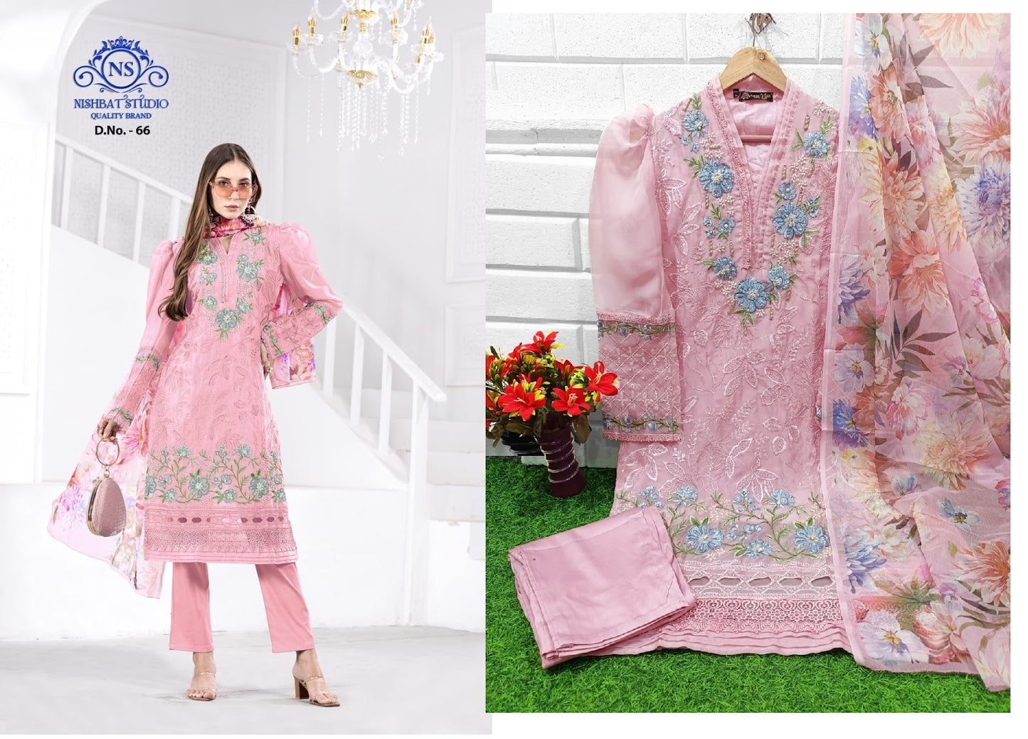 66 Nishbat Studio Organza Pakistani Readymade Suits