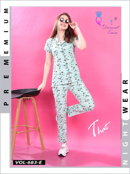 683 Diamond Queen Sinker Collar Night Suits